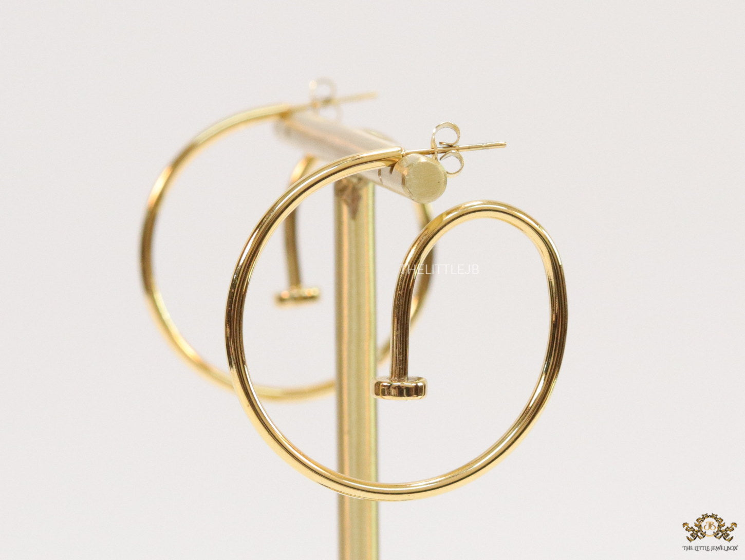 Gold plated Nail Hoop earrings