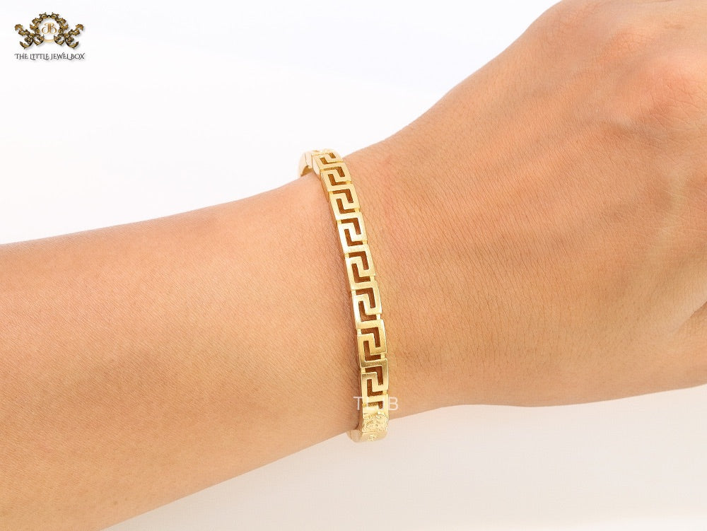 Gold plated Medusa Greca Bracelet