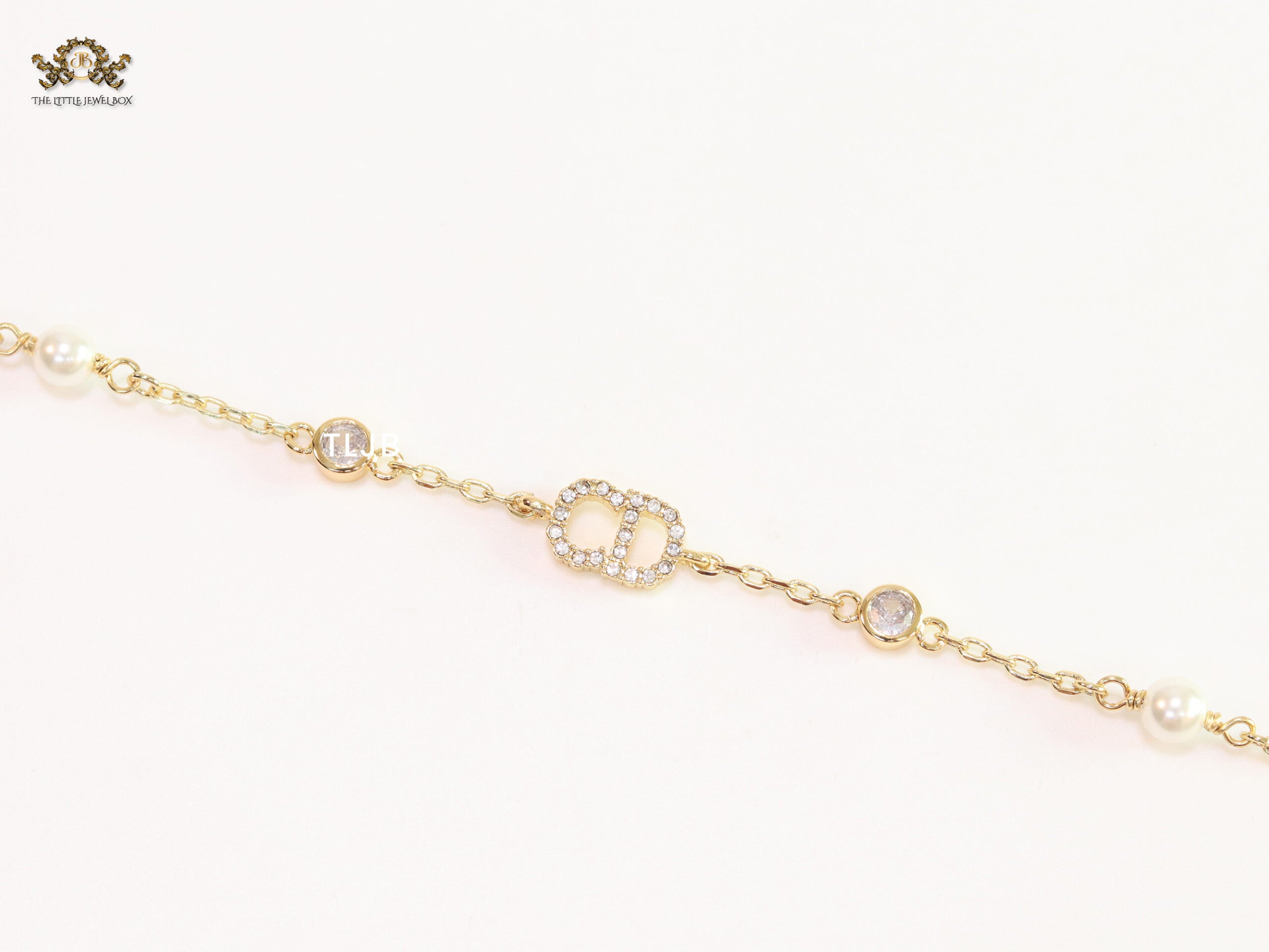Alphabet CD bracelet with CZ stones