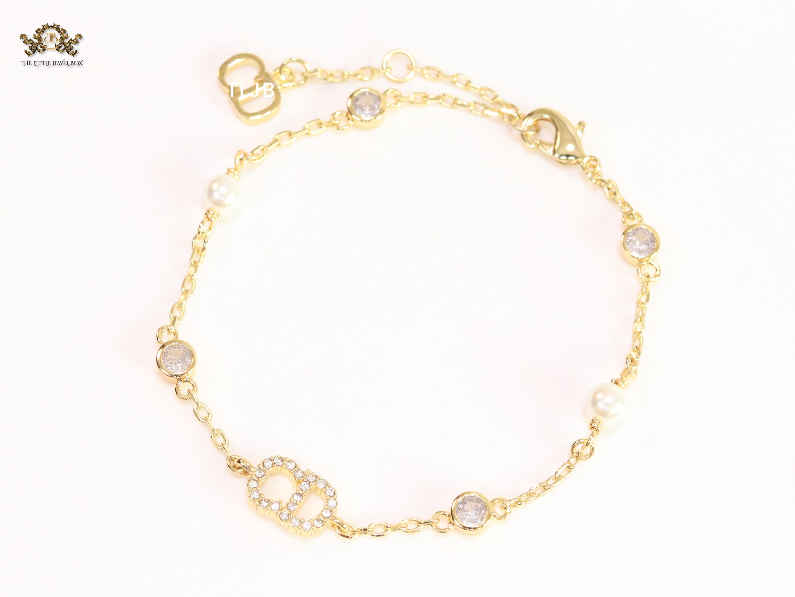 Alphabet CD bracelet with CZ stones