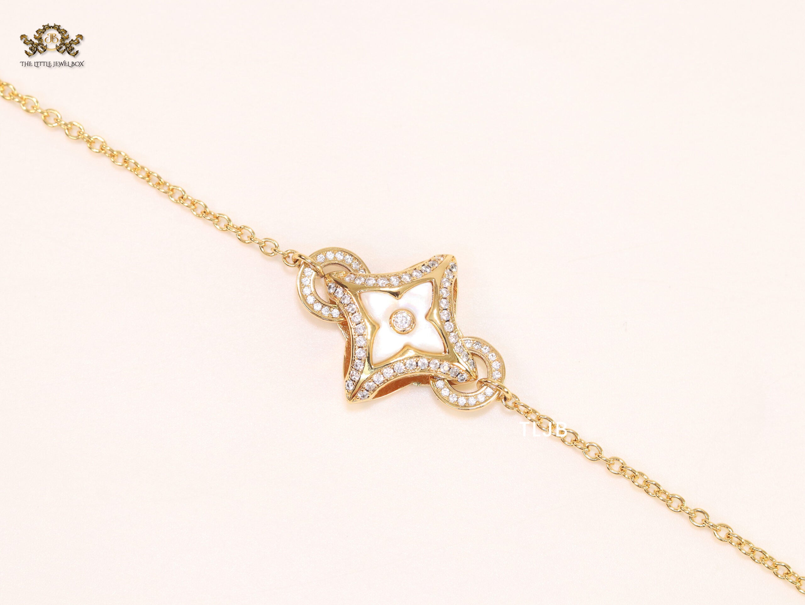 Cz and MOP sleek bracelet