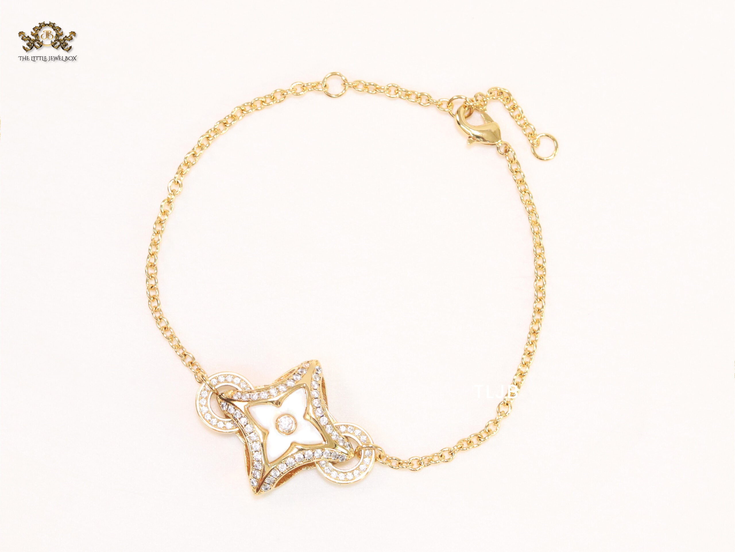 Cz and MOP sleek bracelet