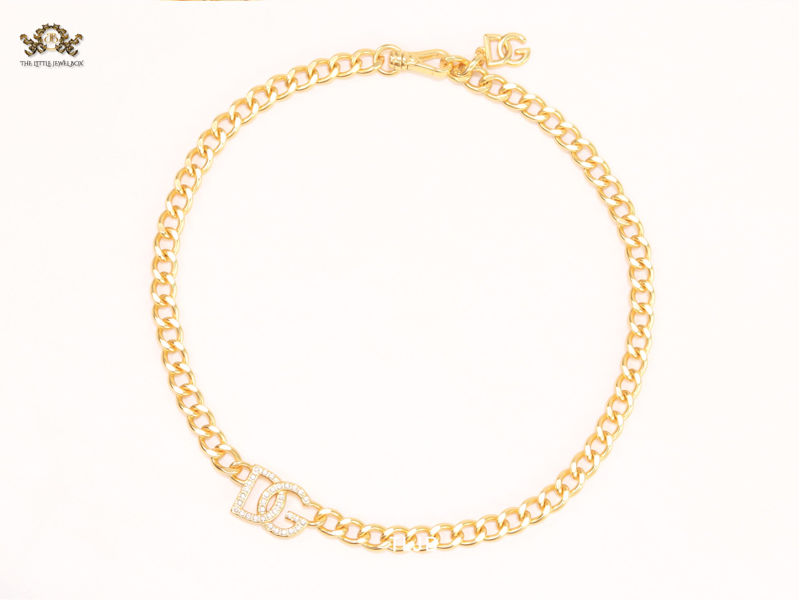 Alphabet D link chain necklace