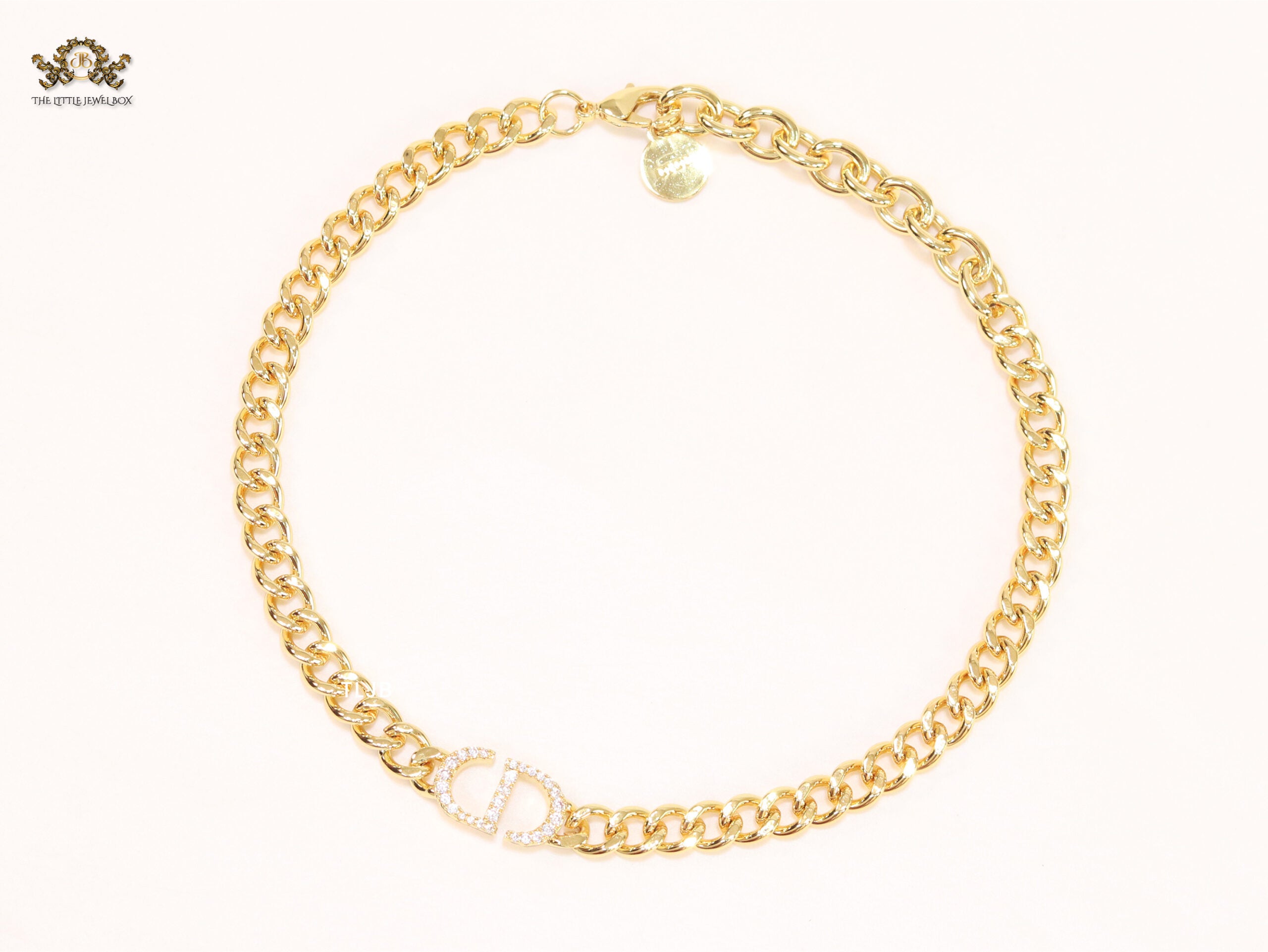 Alphabet CD cz link chain 10mm