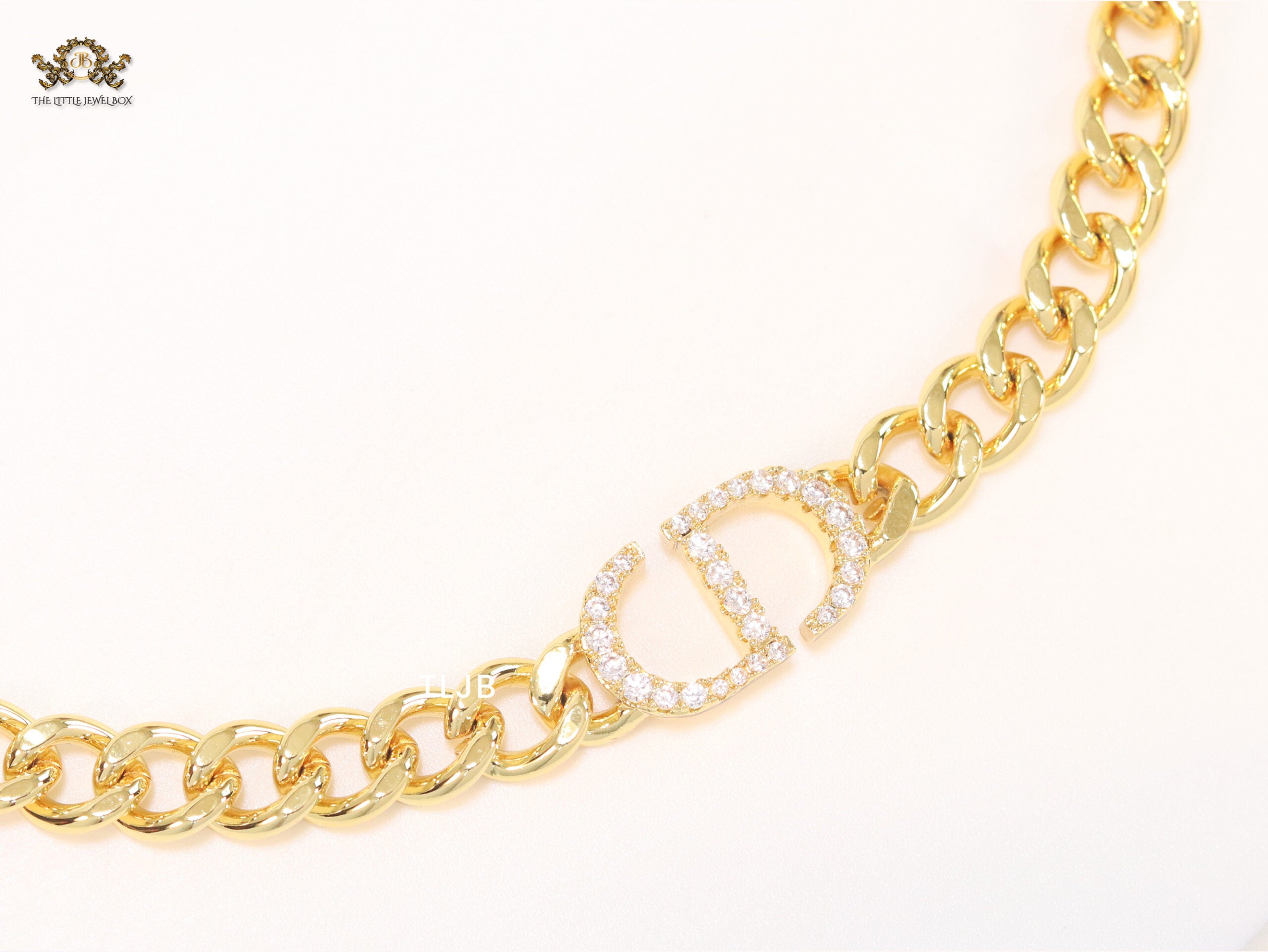 Alphabet CD cz link chain 10mm