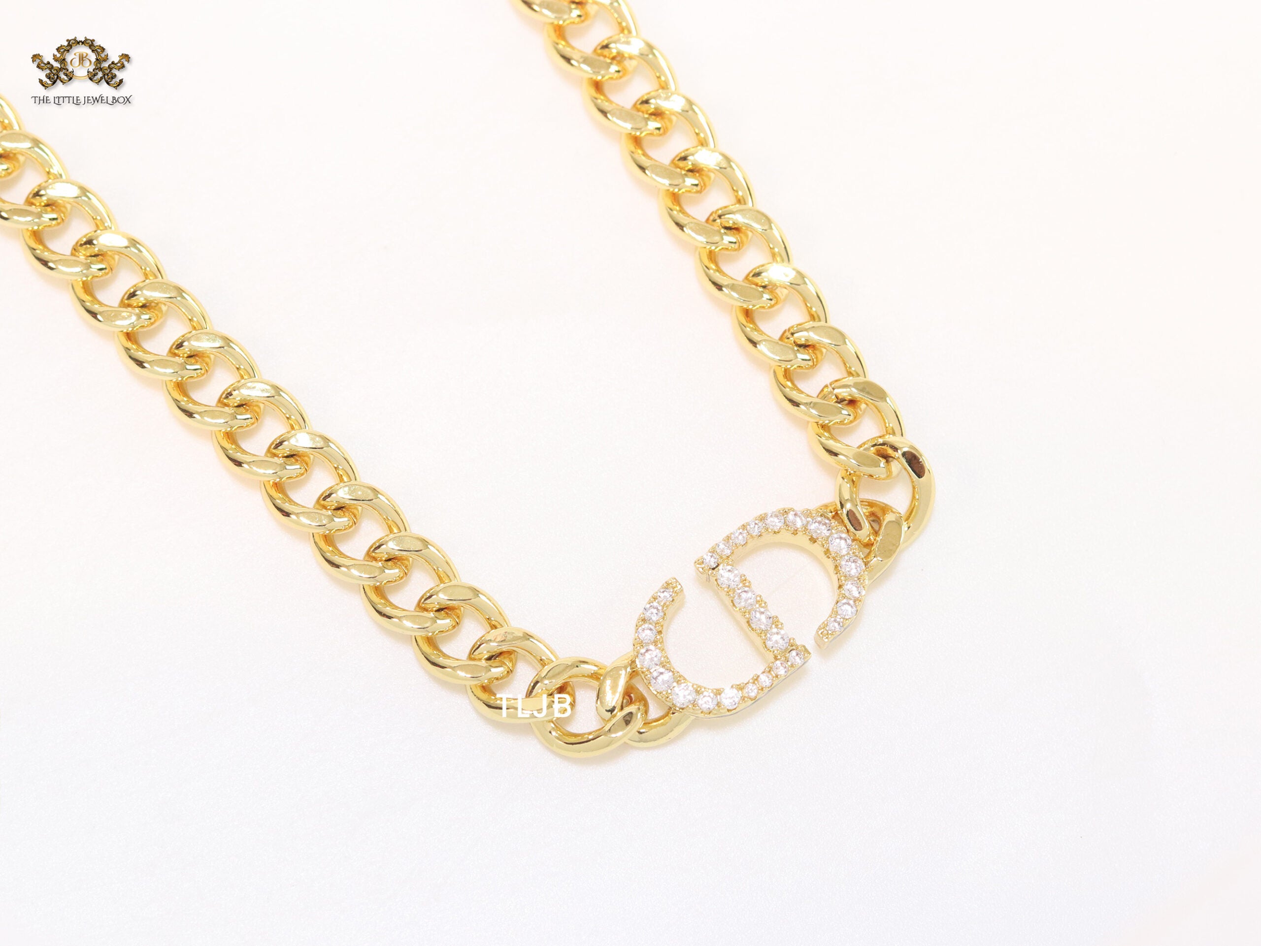 Alphabet CD cz link chain 10mm