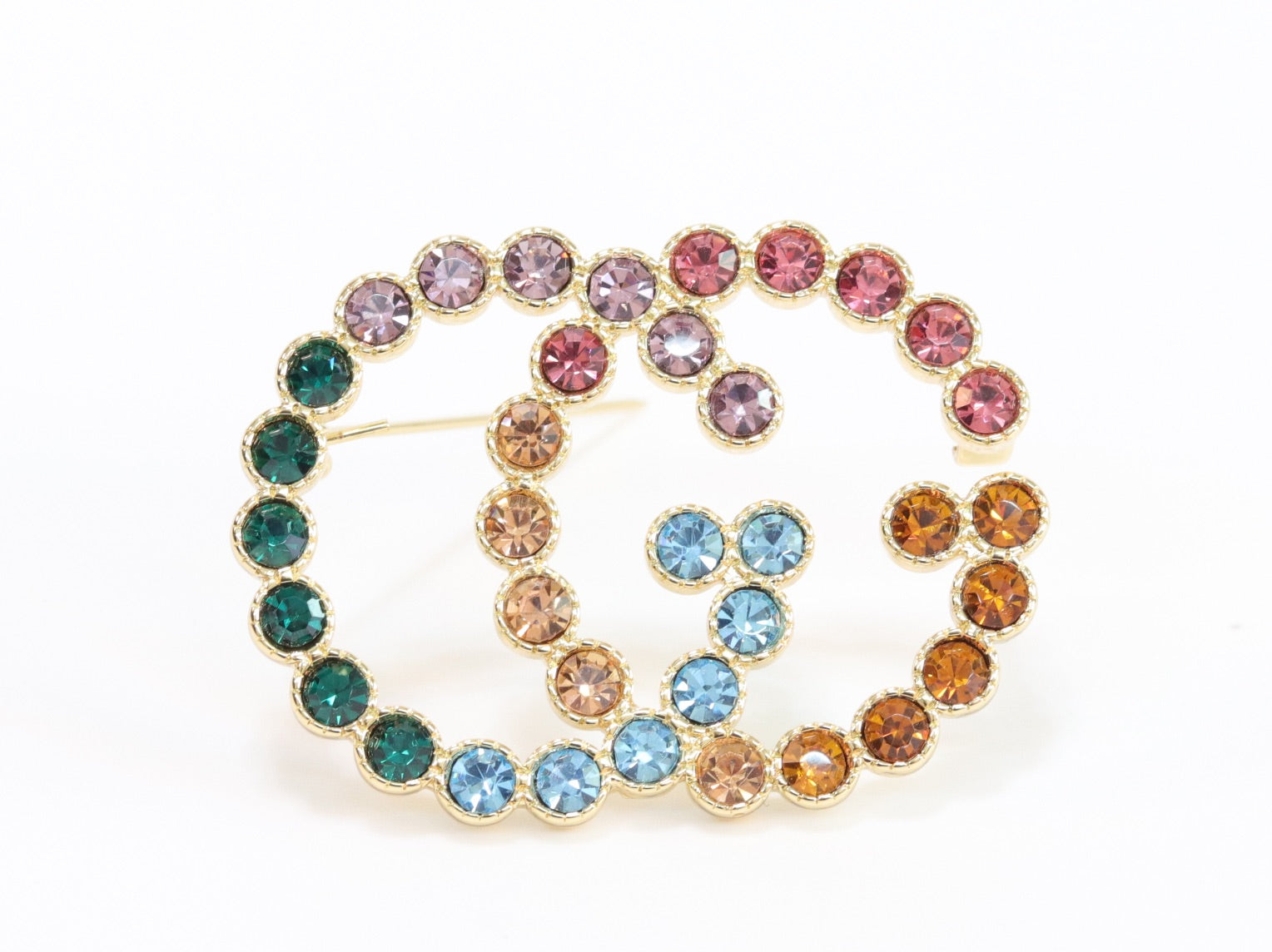 Large Double G colorful brooch