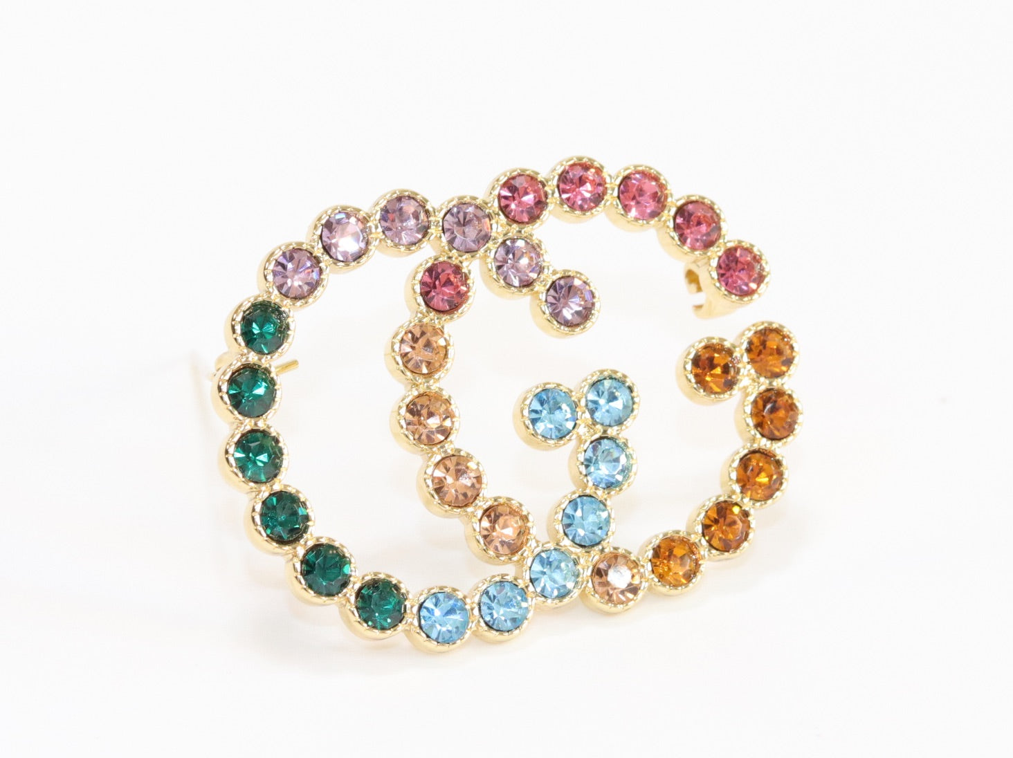 Large Double G colorful brooch