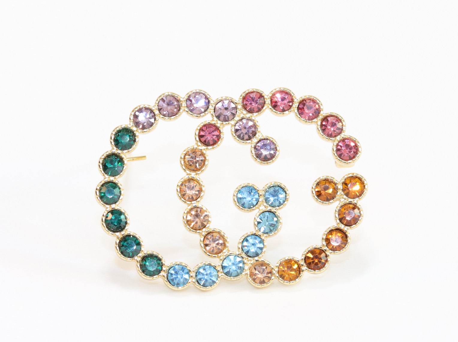 Large Double G colorful brooch