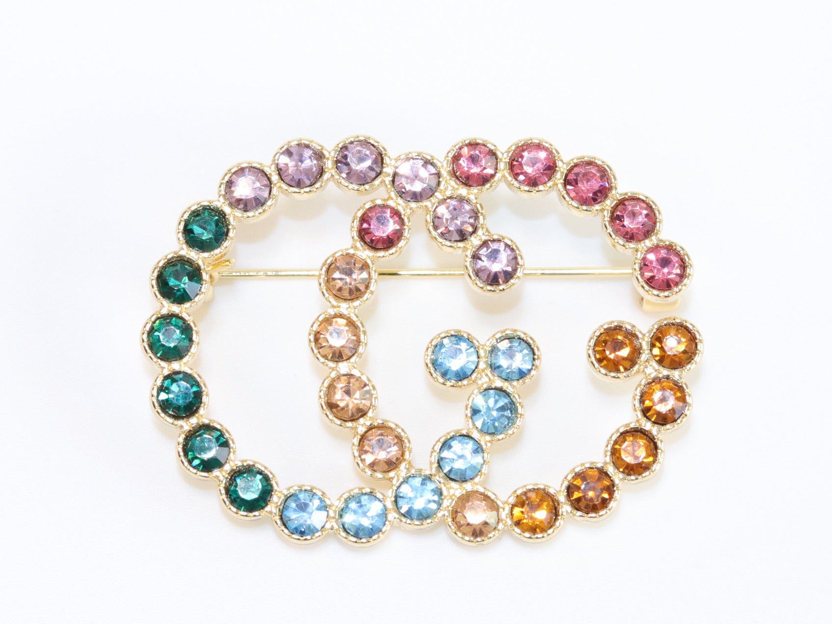 Large Double G colorful brooch