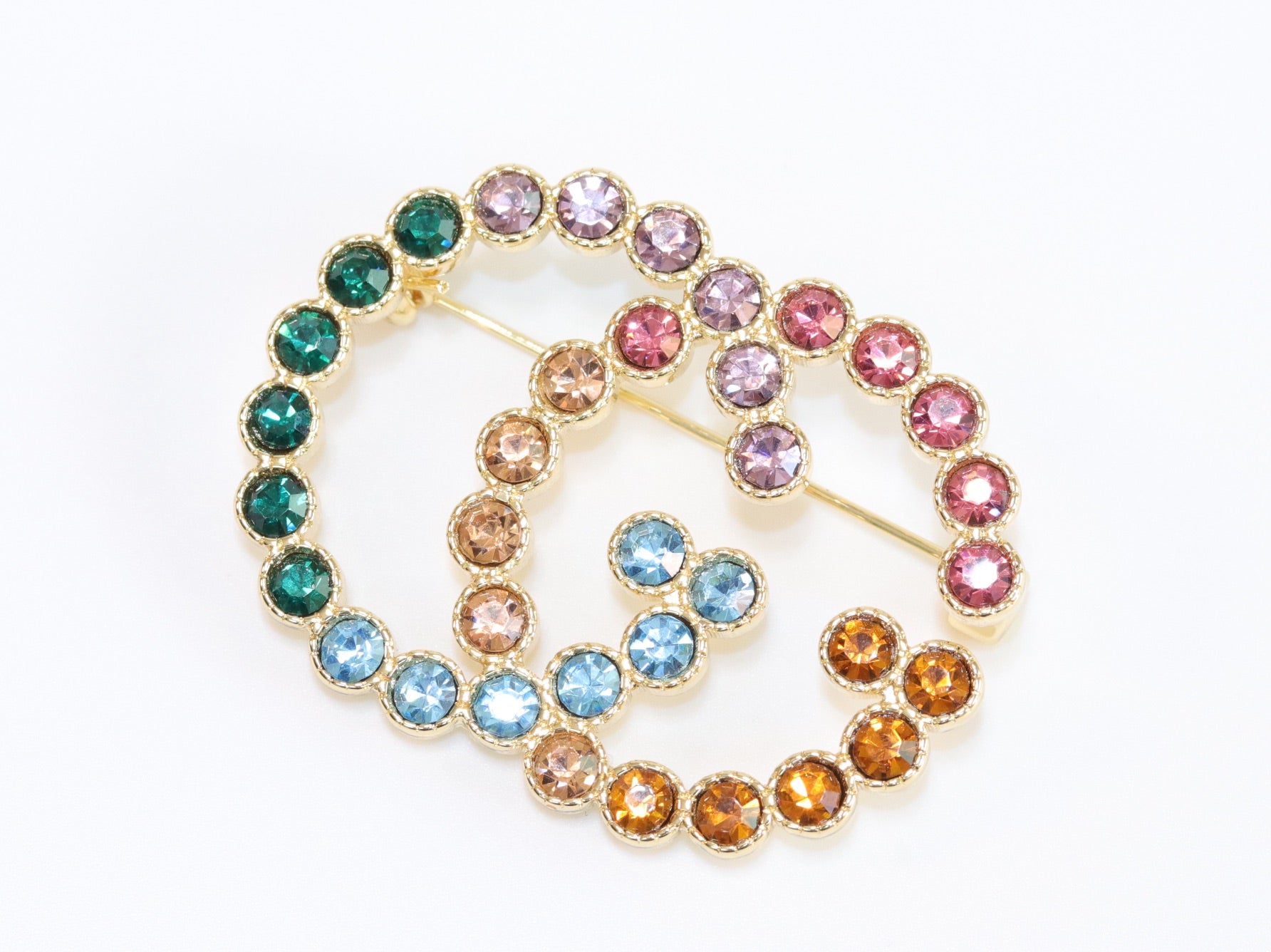 Large Double G colorful brooch