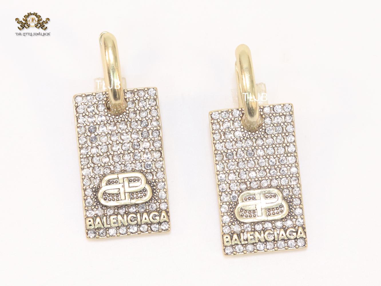 Alphabet BLCG rectangle earrings