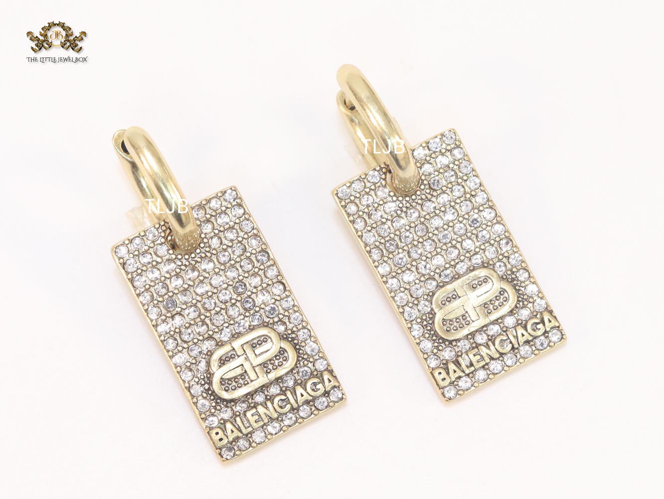 Alphabet BLCG rectangle earrings