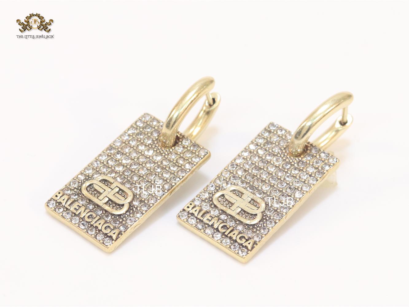 Alphabet BLCG rectangle earrings
