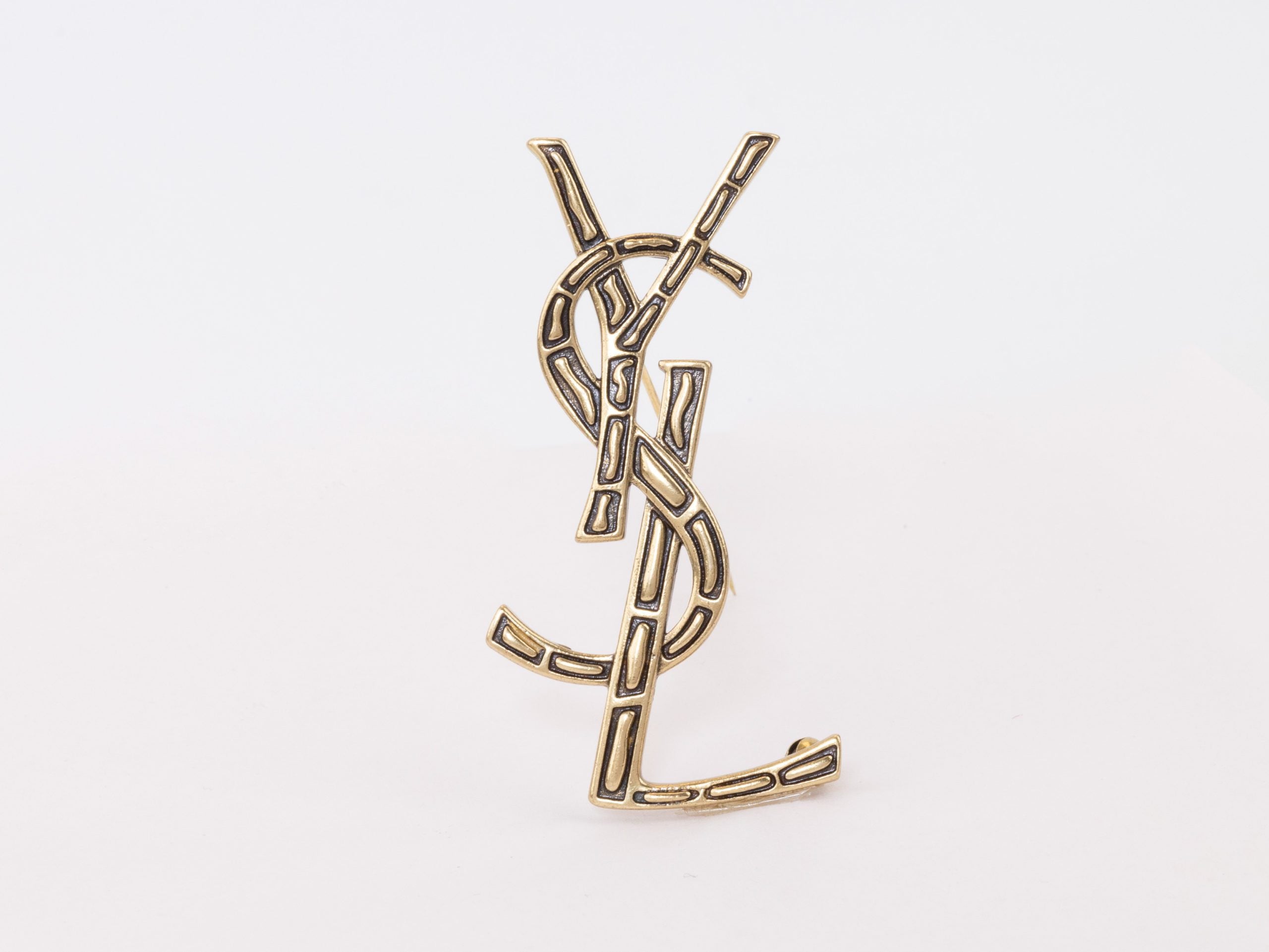 Rustic Copper Alphabet Y S and L brooch