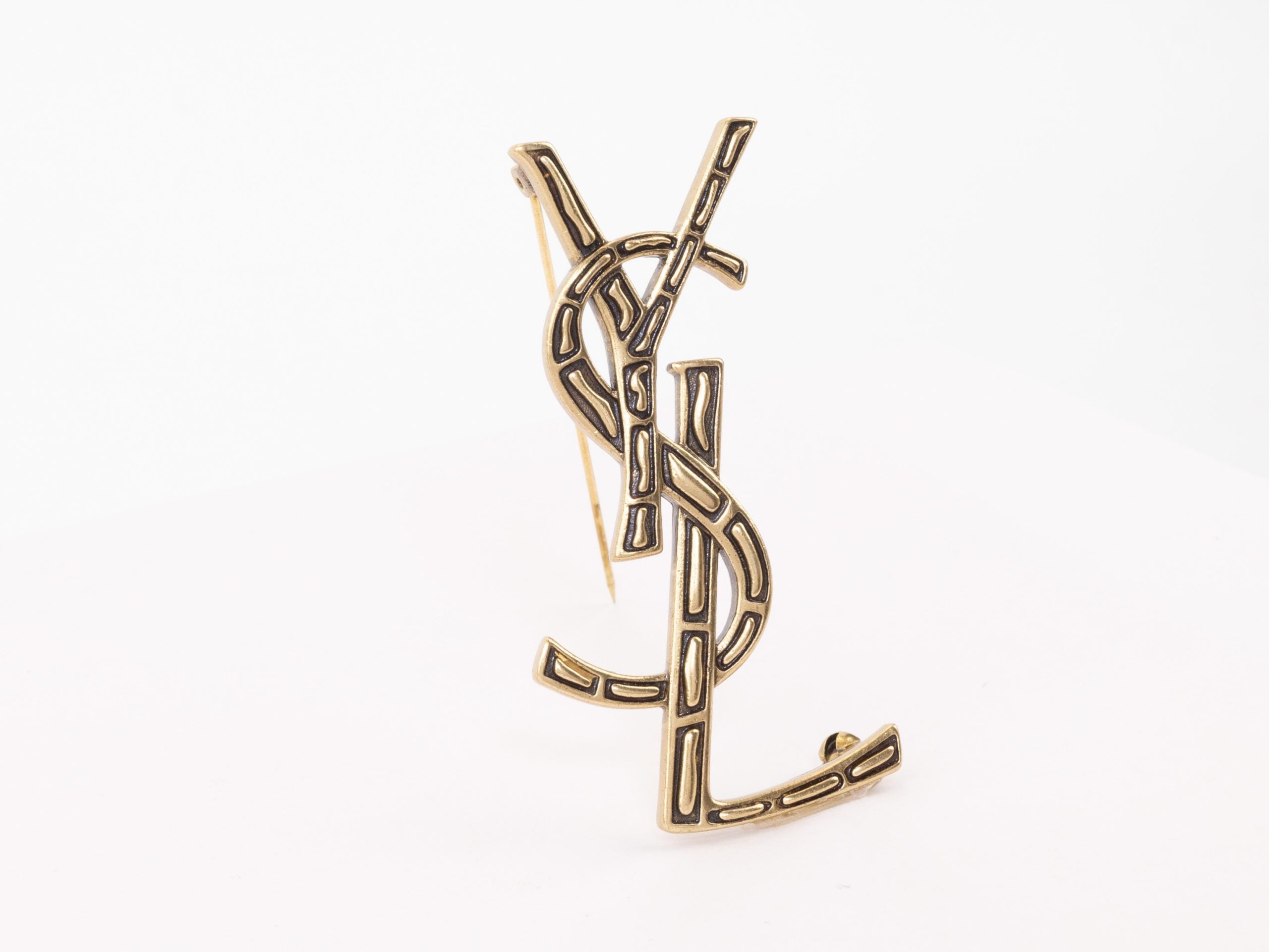 Rustic Copper Alphabet Y S and L brooch