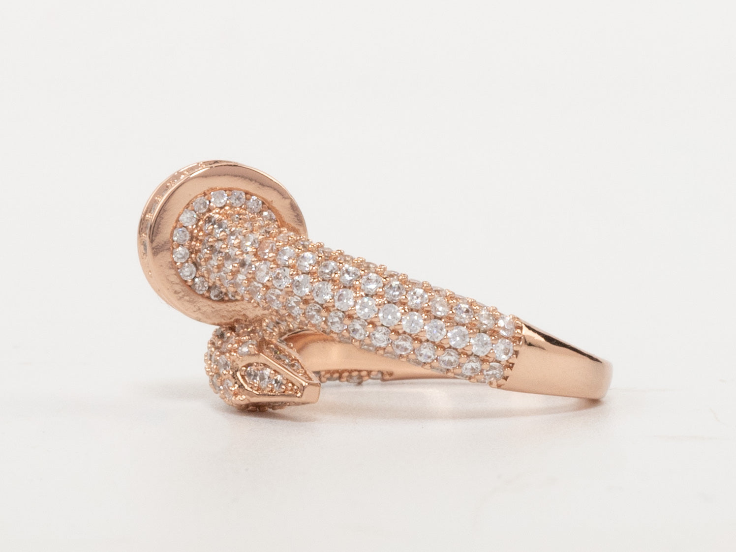 Rose Gold plated Screw cz ring