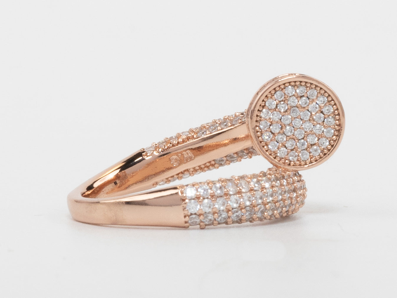 Rose Gold plated Screw cz ring