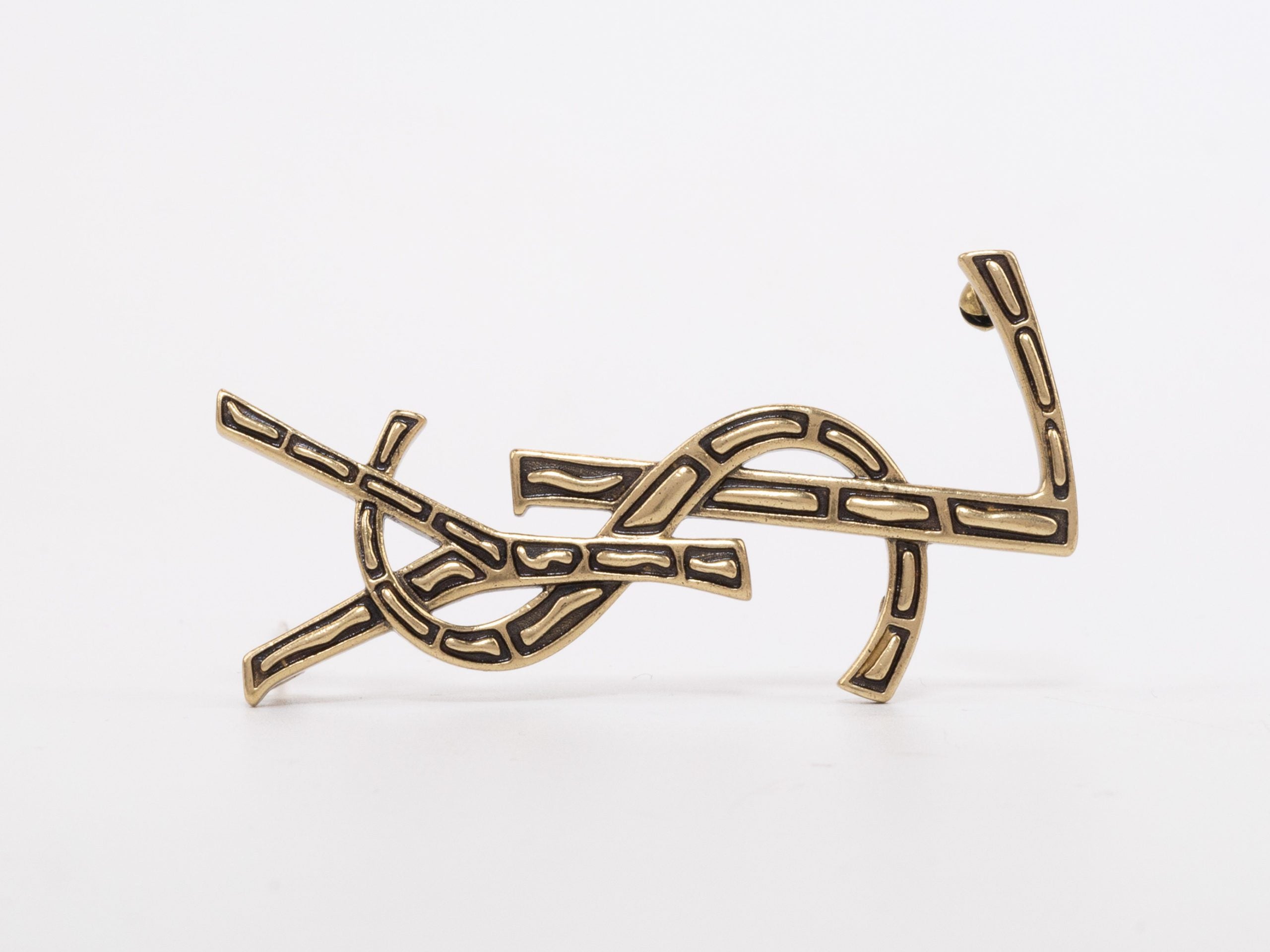 Rustic Copper Alphabet Y S and L brooch