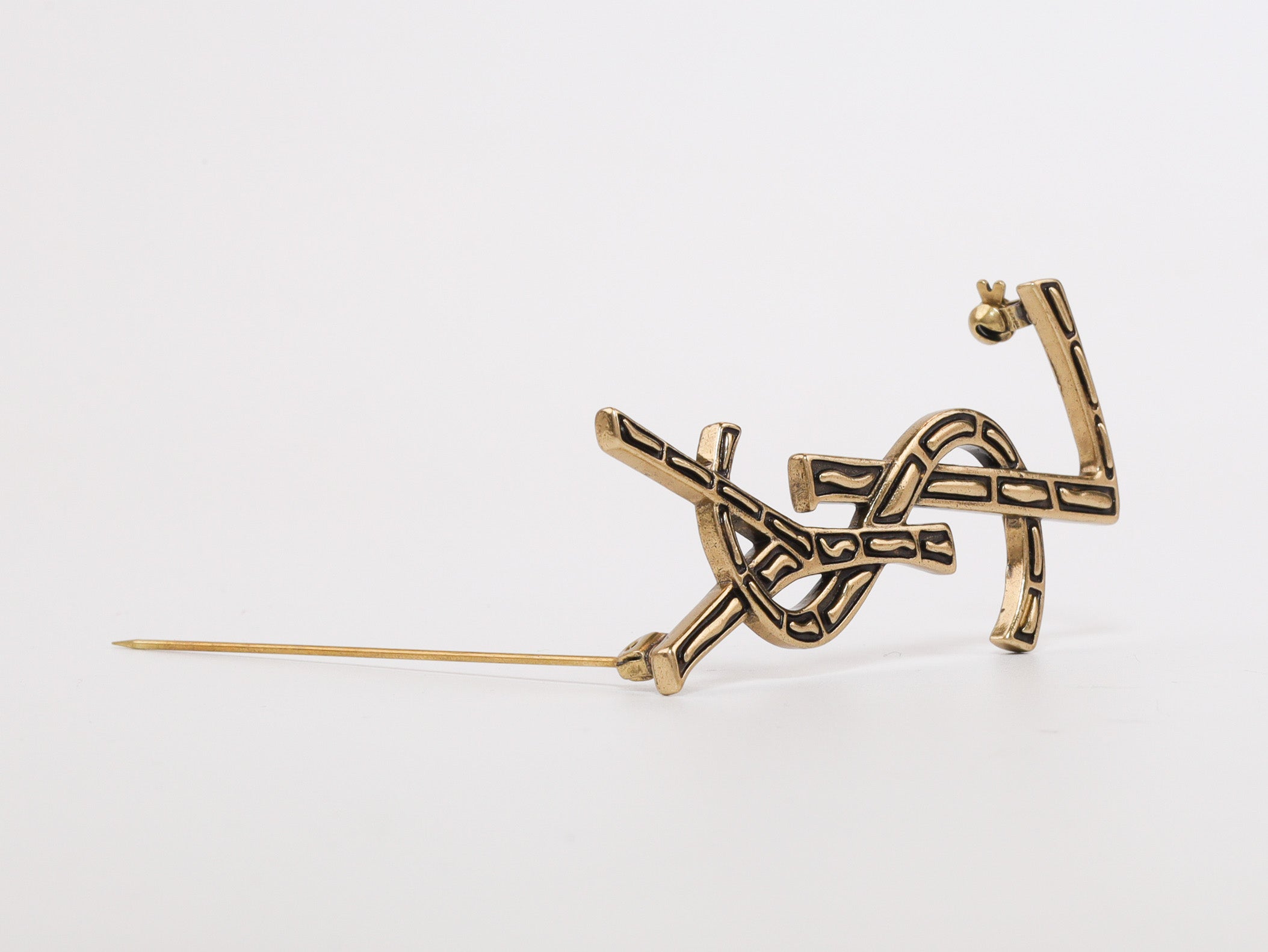 Rustic Copper Alphabet Y S and L brooch