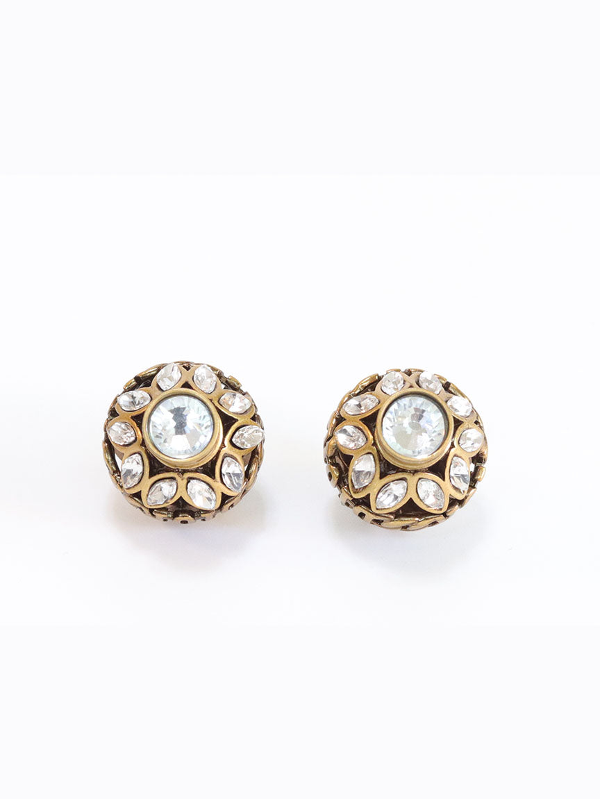 Mini Alphabet Bomber with Rhinestone in antique