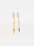 Alphabet YSL CZ and spike dangles