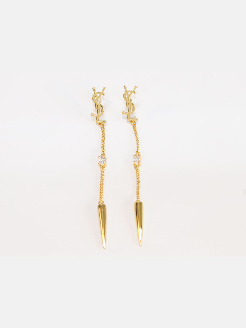 Alphabet YSL CZ and spike dangles