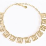 Alphabet F Geometric Gold Necklace