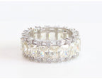 Silver plated baguette ring