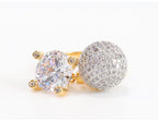 Gold double Cz bomber ring