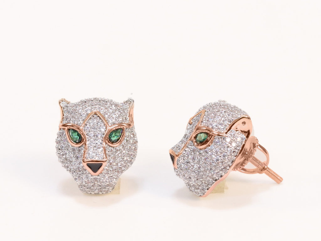 Rose gold Panther studs