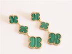 Green Malachite Clover chain dangles