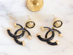 Double C black enamel dangles