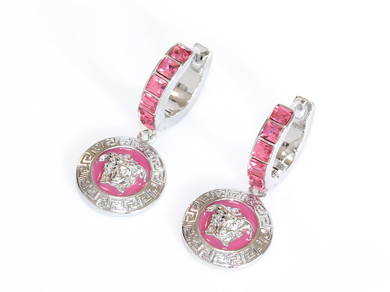 Platinum pink medusa dangles