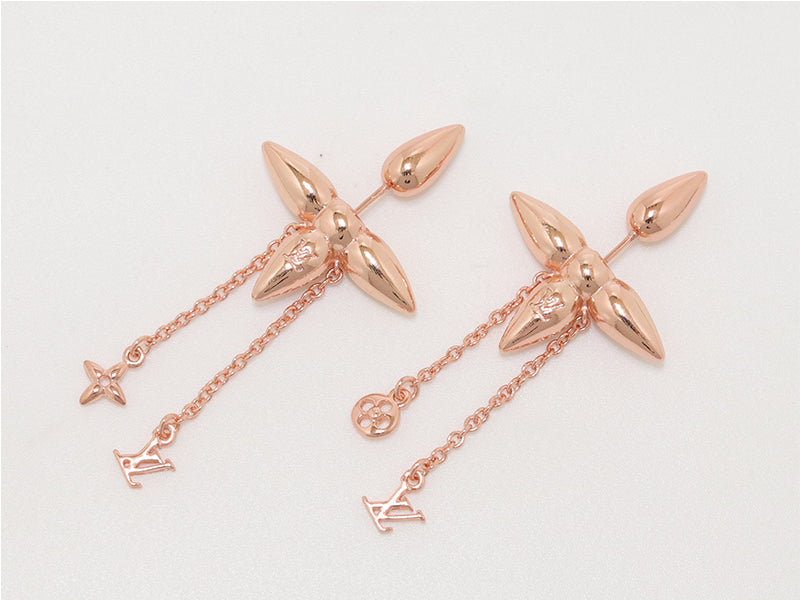 Rose flower chain dangles