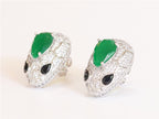 Emerald snake head studs
