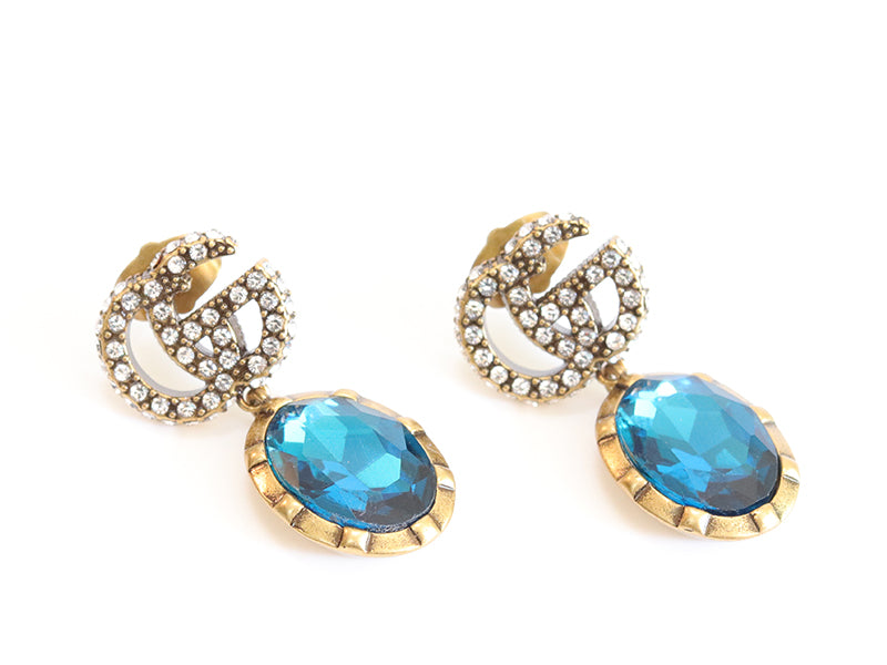 Rustic double G turquoise drops