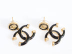 Double C black enamel dangles