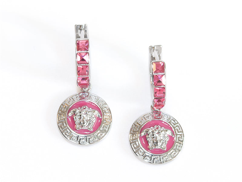 Platinum pink medusa dangles