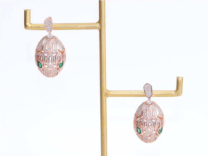 Rose gold snake head drops