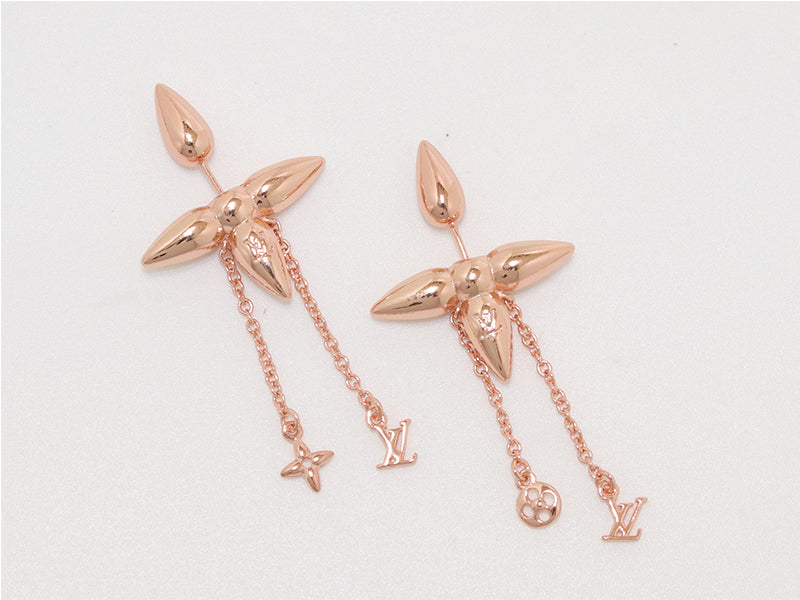 Rose flower chain dangles