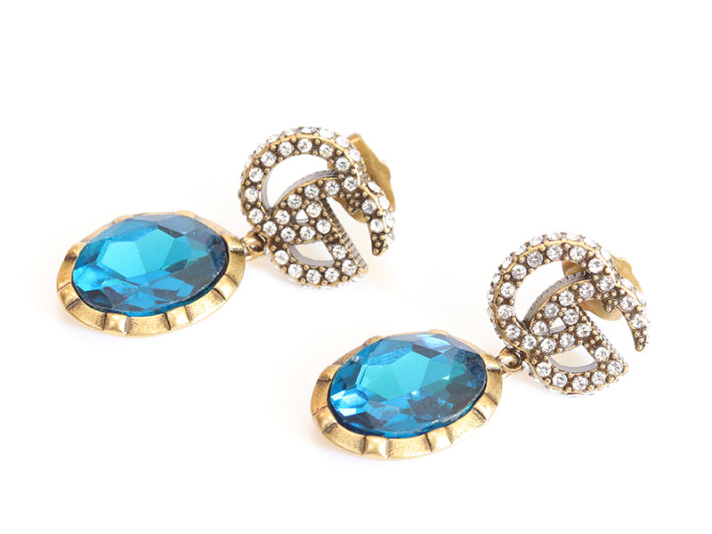 Rustic double G turquoise drops