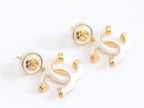Double C white enamel dangles