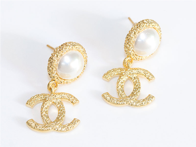 Double C pearl cz drops