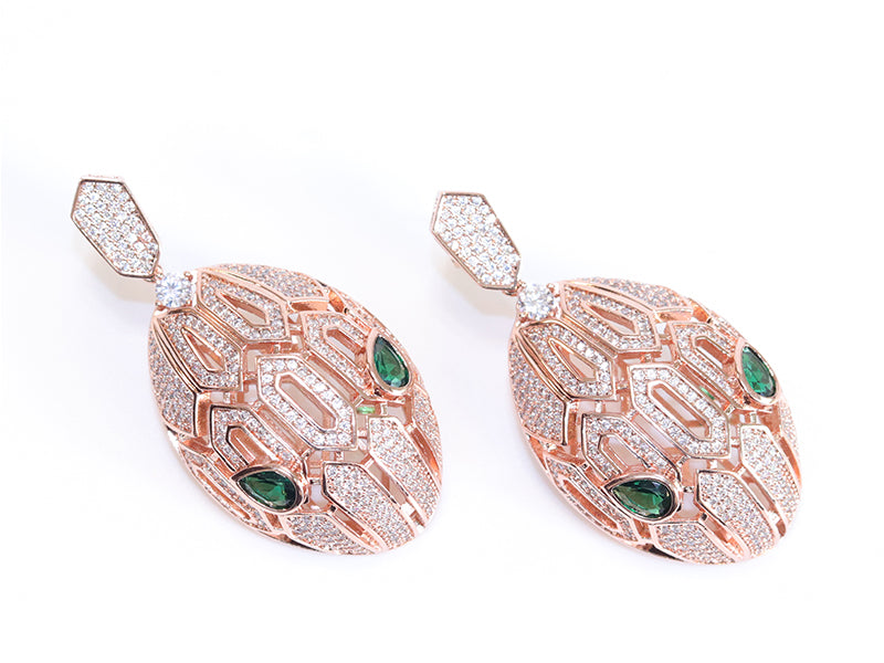 Rose gold snake head drops