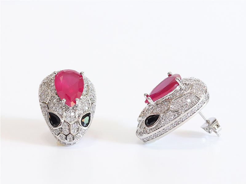 Ruby snake head studs