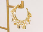 Pearl and charms hoops