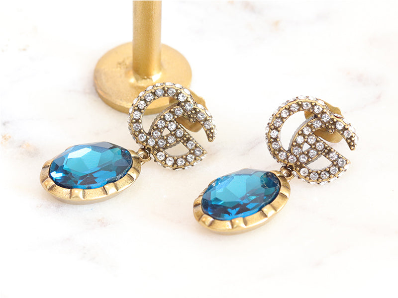 Rustic double G turquoise drops