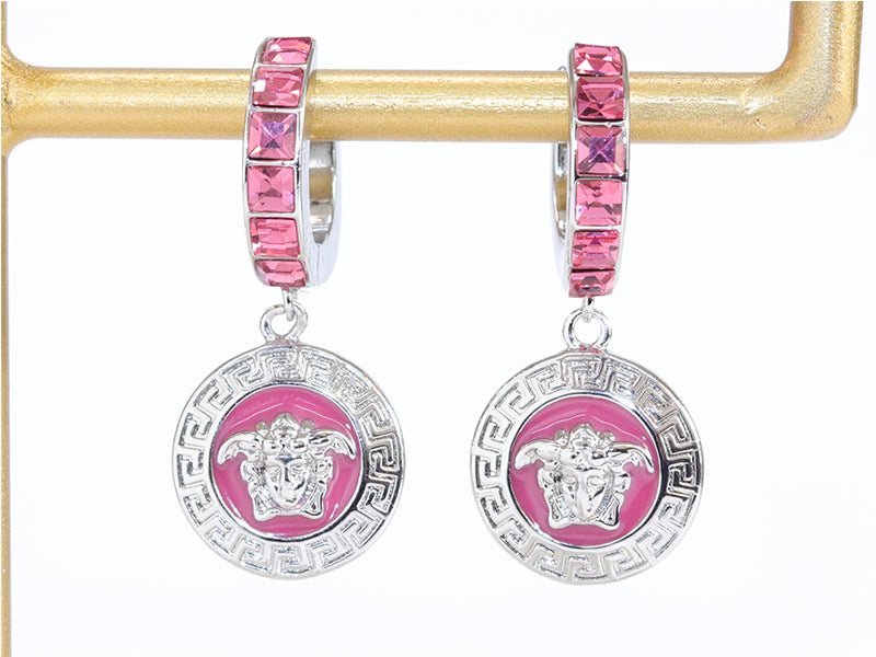 Platinum pink medusa dangles