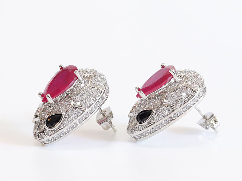 Ruby snake head studs